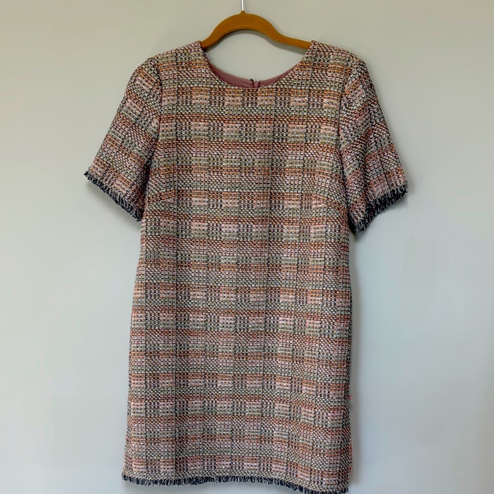 Chic Multicolor Tweed Dress